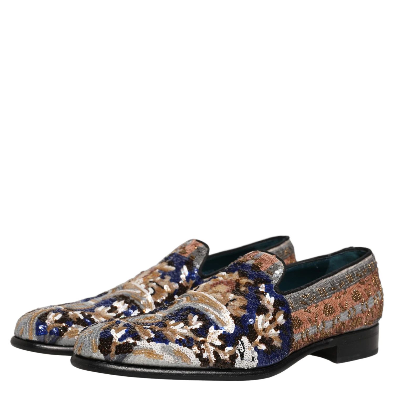 Multicolor Embroidered Sequin Loafers Shoes