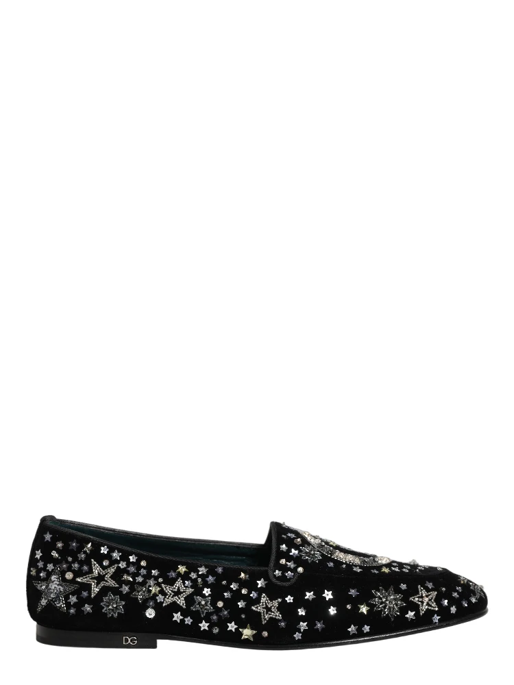 Black Crystal Embellished Dress Loafers Shoes alternative