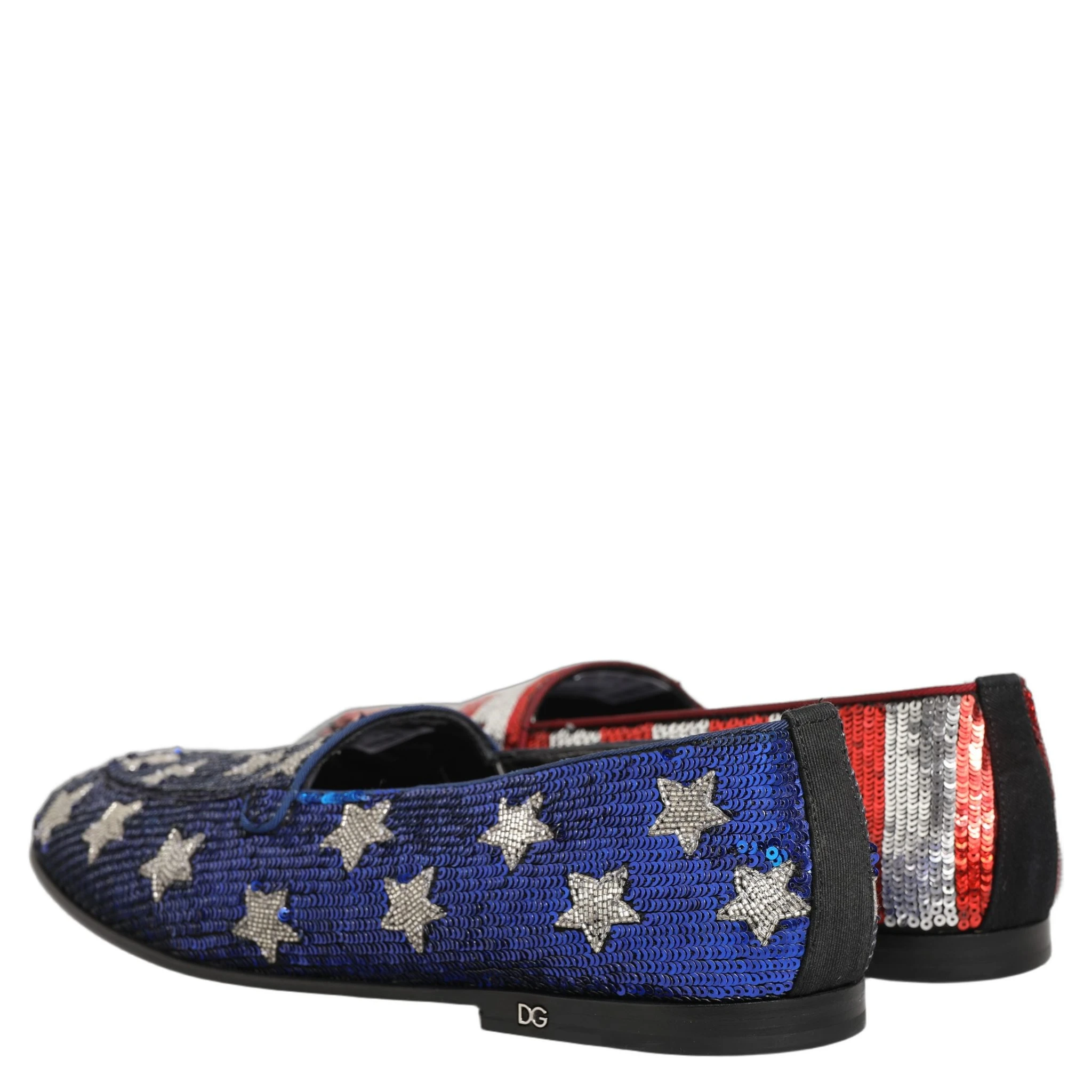 Multicolor Flag Sequin Dress Loafers Shoes