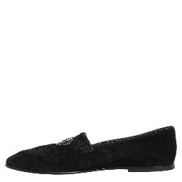 Black Crown Embellished Dress Loafers Shoes