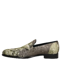 Brown Baroque Print Slip On Men Loafers Shoes