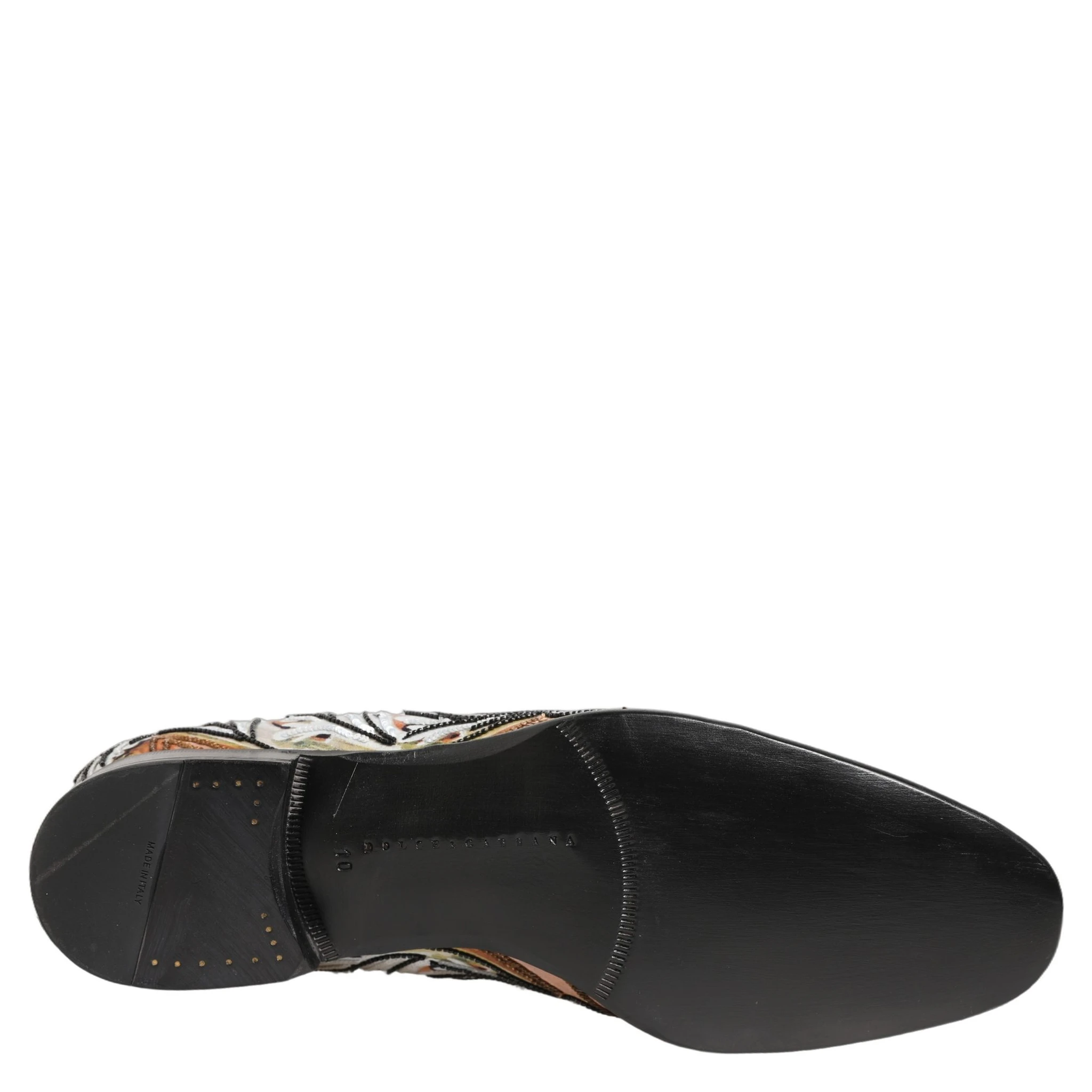 Multicolor Brocade Sequin Dress Loafers Shoes