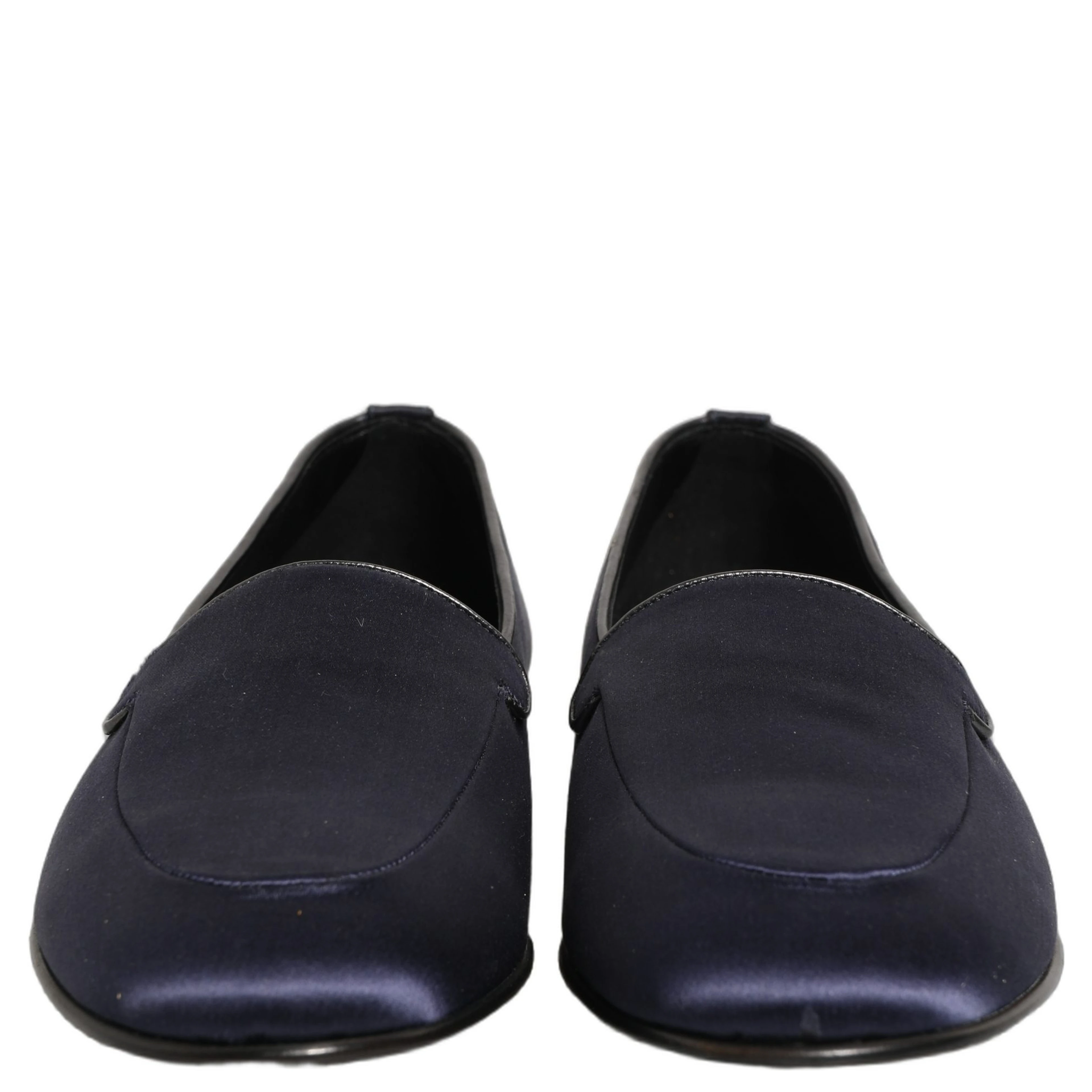 Navy Blue Satin DG Logo Dress Loafers Shoes