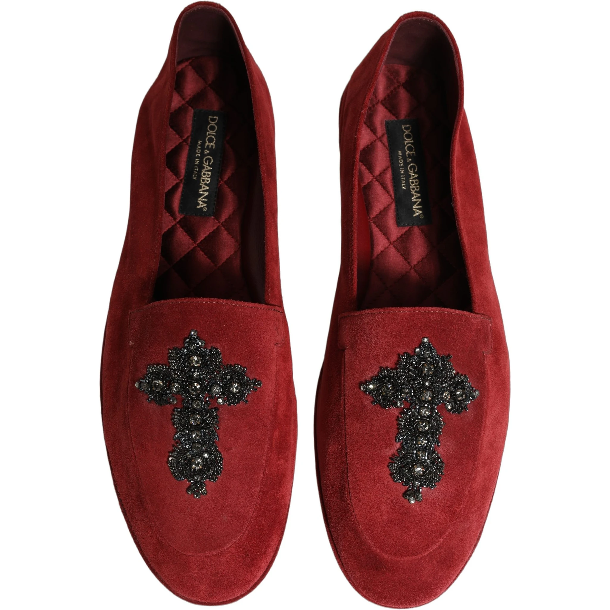Red Suede Cross Slip On Dress Loafers Shoes