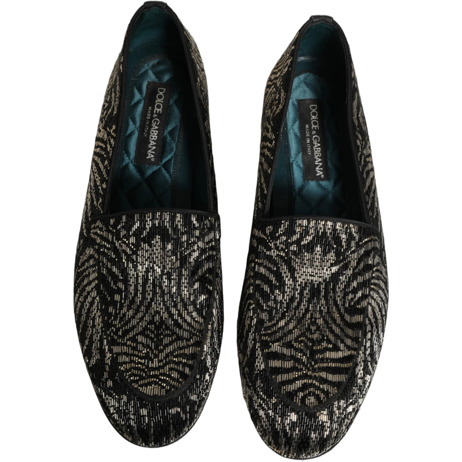 Black Silver Embellished Dress Loafers Shoes