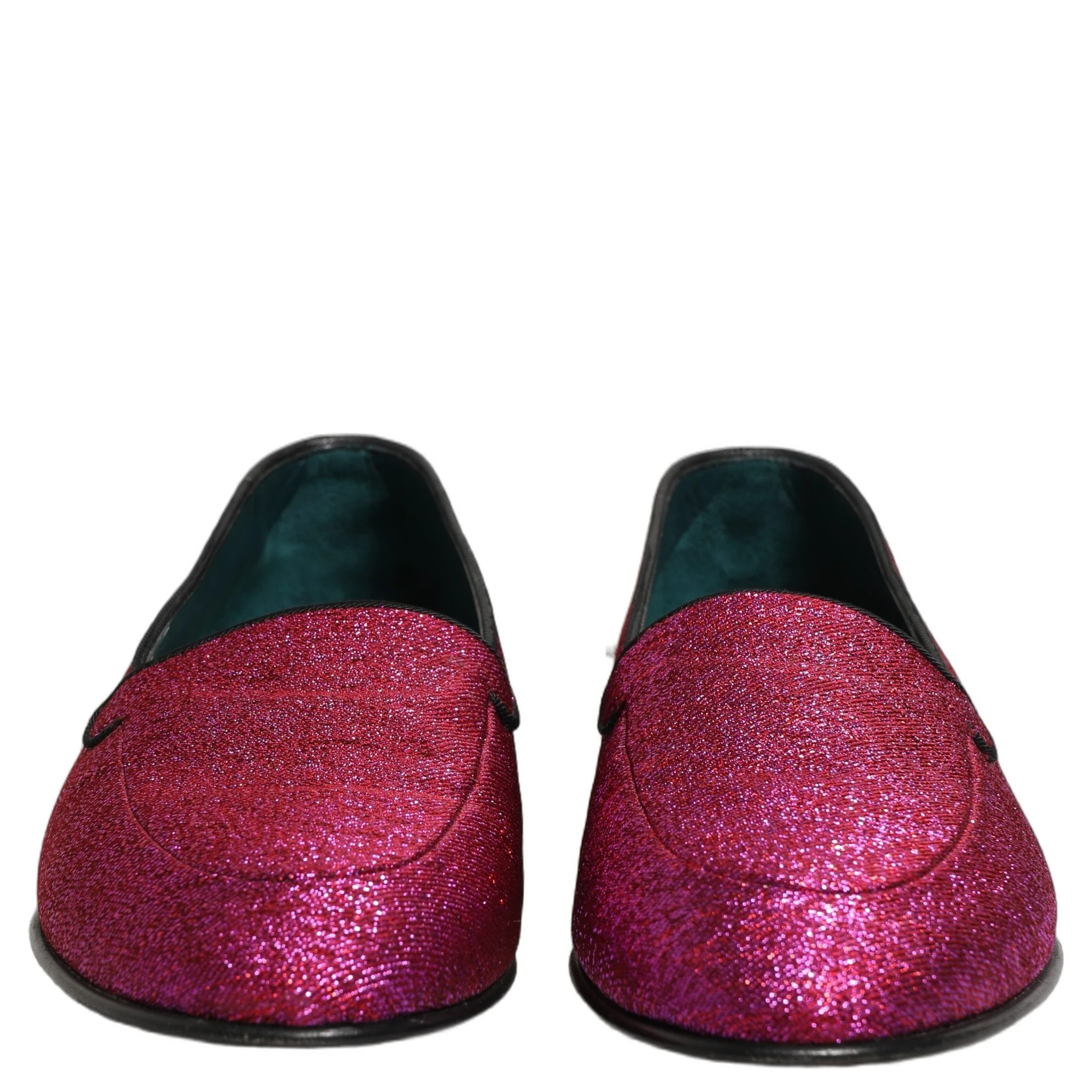 Pink Glitter Lurex Logo Dress Loafers Shoes
