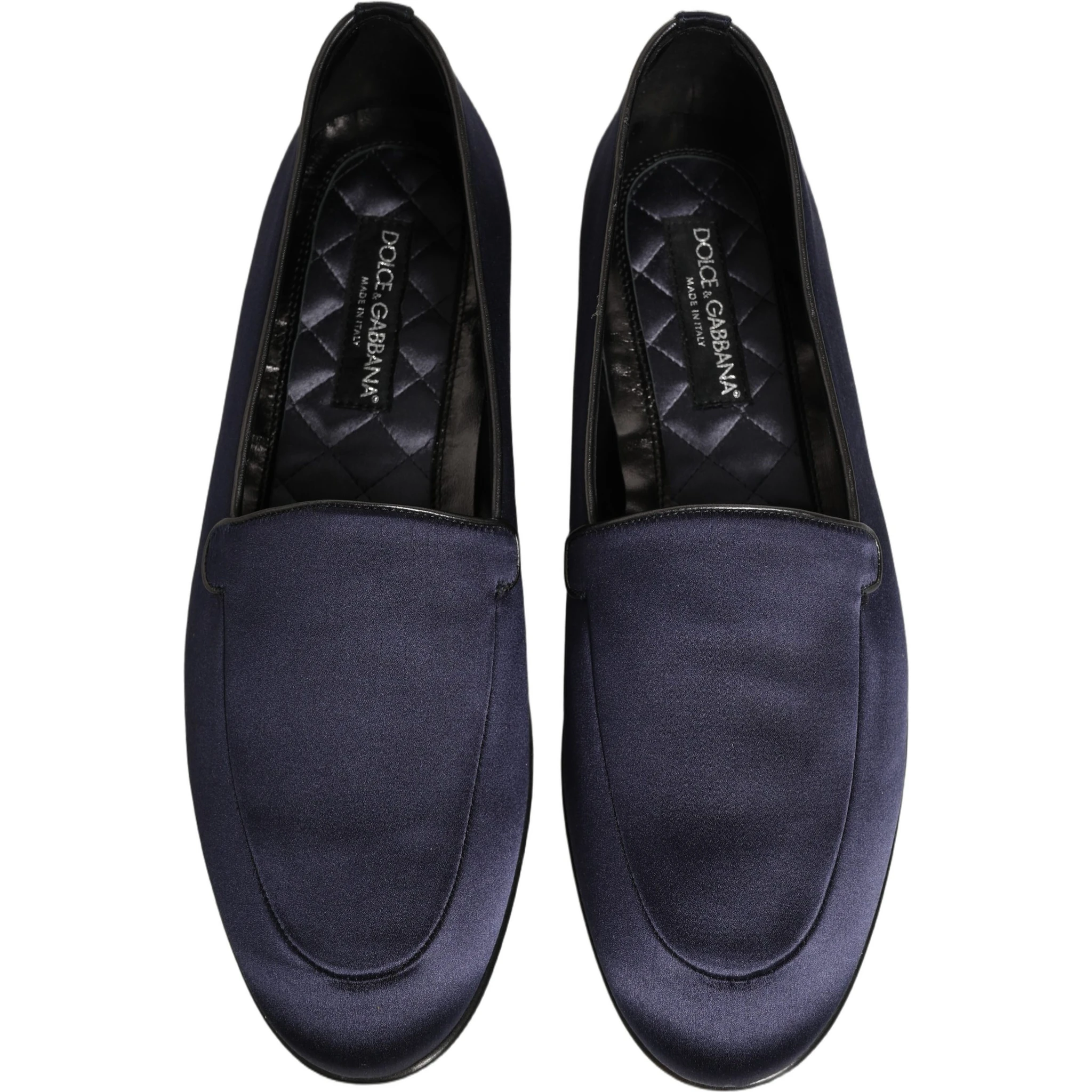 Navy Blue Satin DG Logo Dress Loafers Shoes