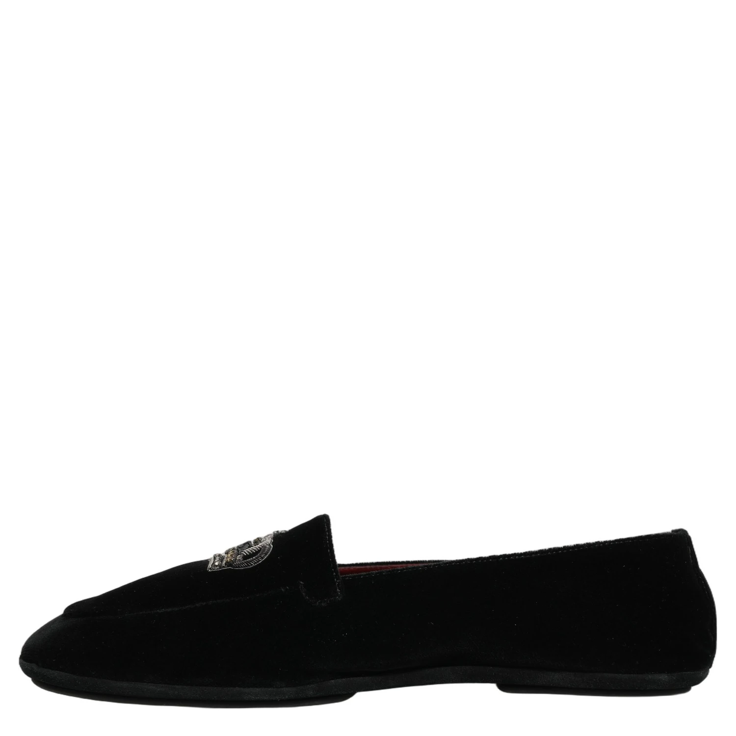 Black Crown Embellished Dress Loafers Shoes
