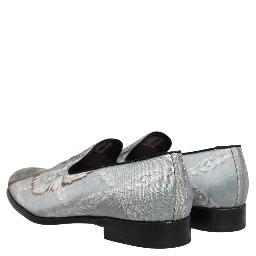 Gray Baroque Angel Velvet Men Loafers Shoes