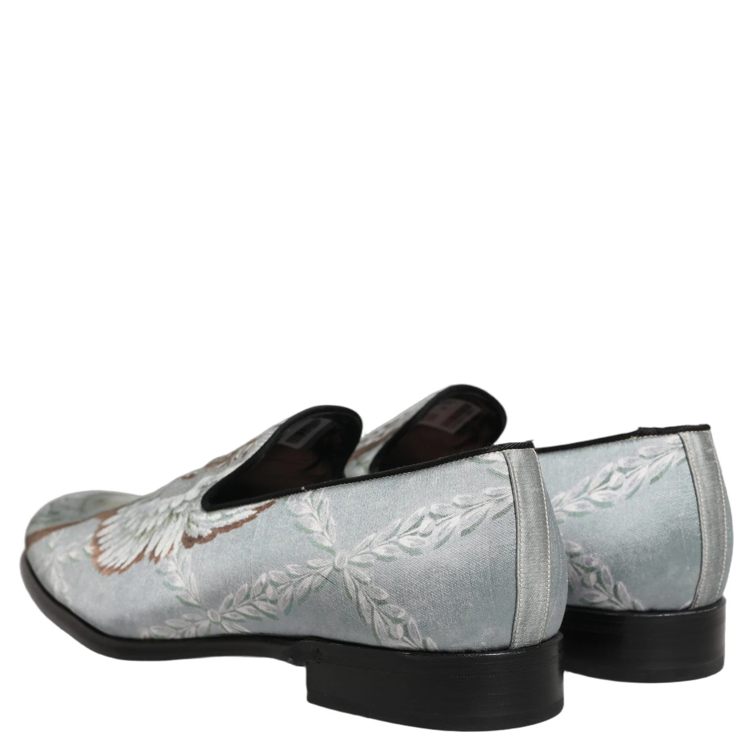 Gray Baroque Angel Velvet Men Loafers Shoes