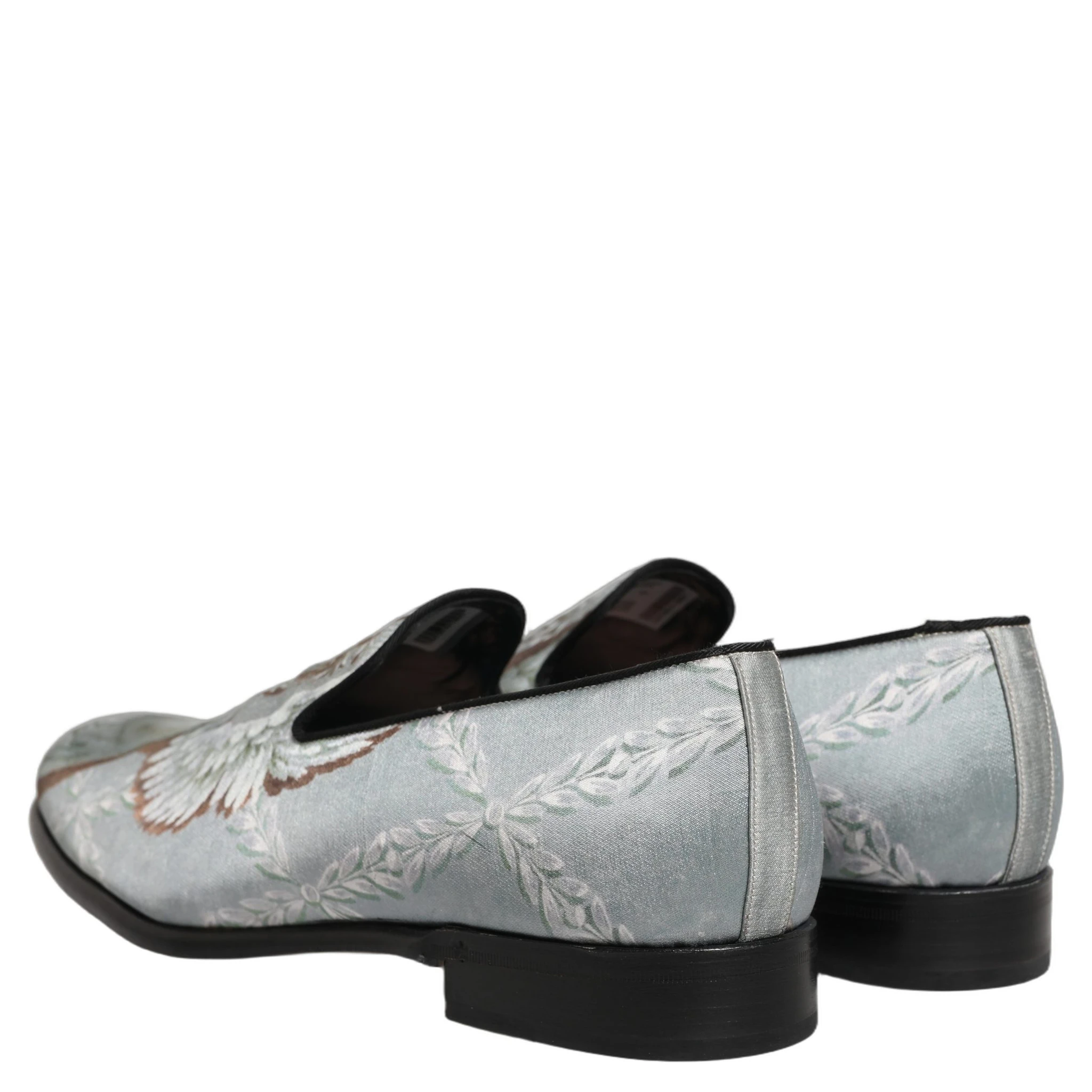 Gray Baroque Angel Velvet Men Loafers Shoes