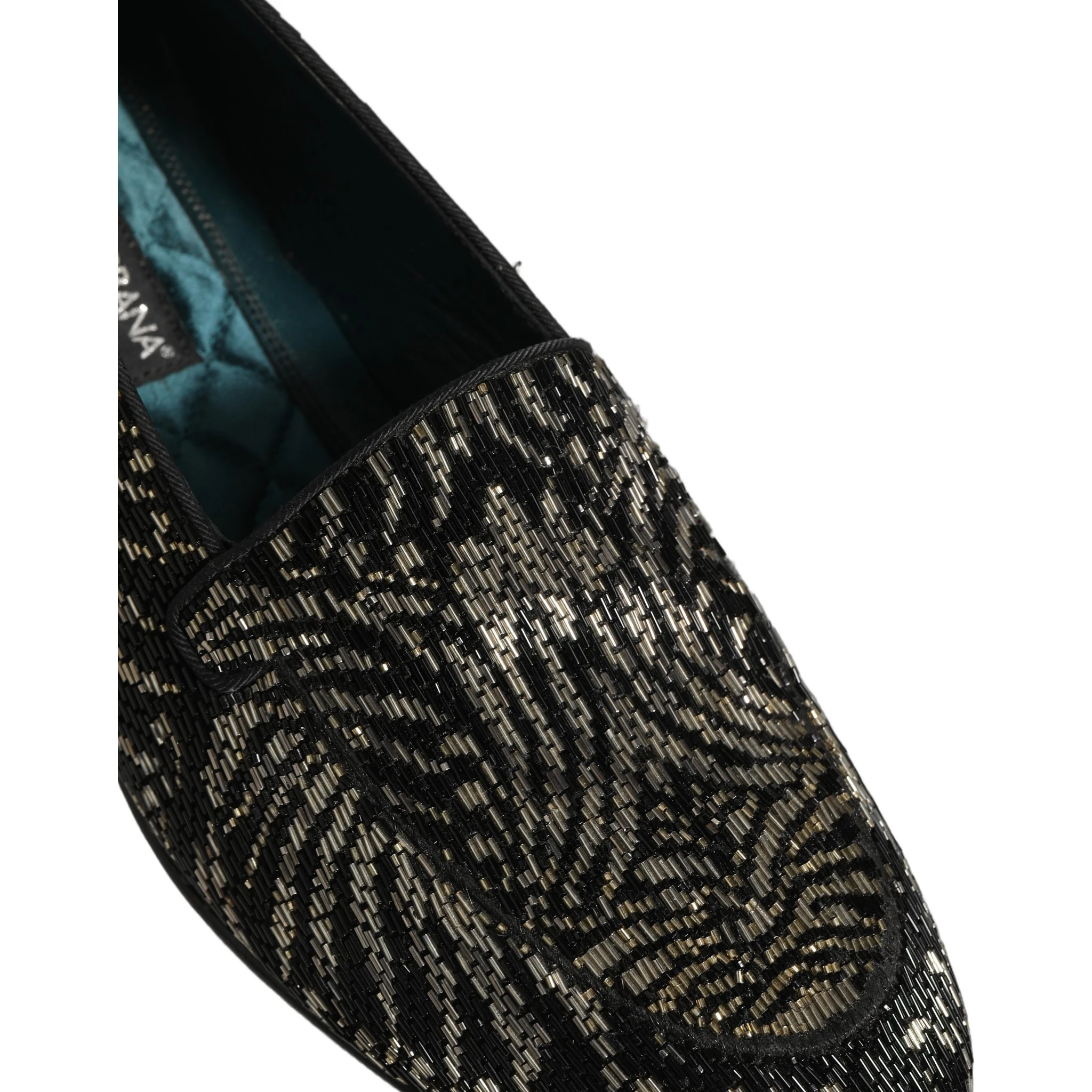 Black Silver Embellished Dress Loafers Shoes