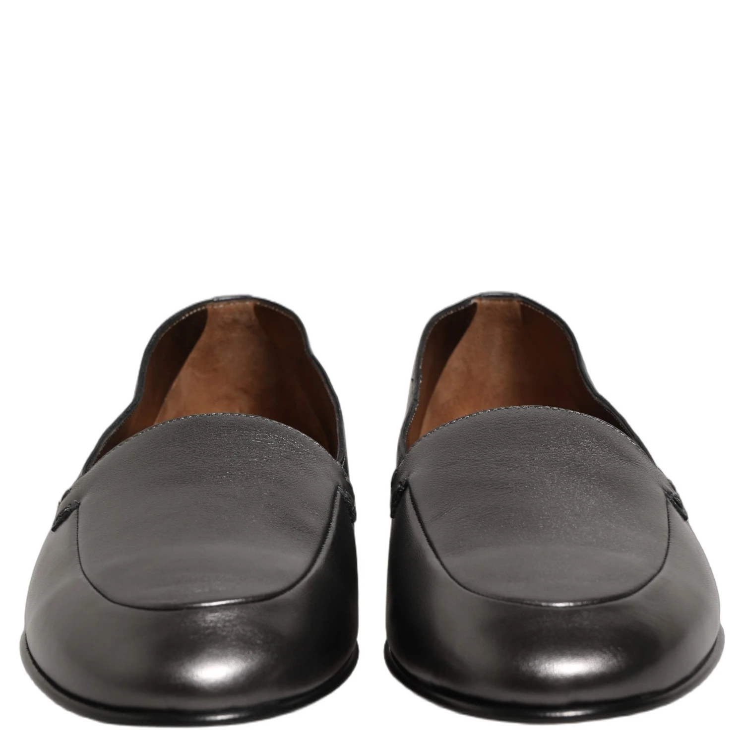 Silver Leather DG Logo Slip On Loafers Shoes