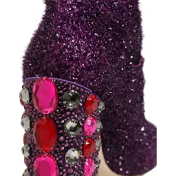 Purple Crystal Lurex Fantasy High Boots Shoes