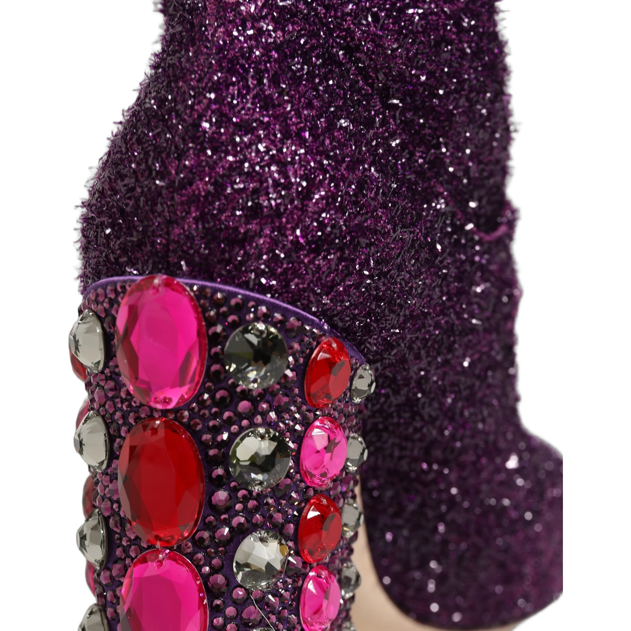 Purple Crystal Lurex Fantasy High Boots Shoes