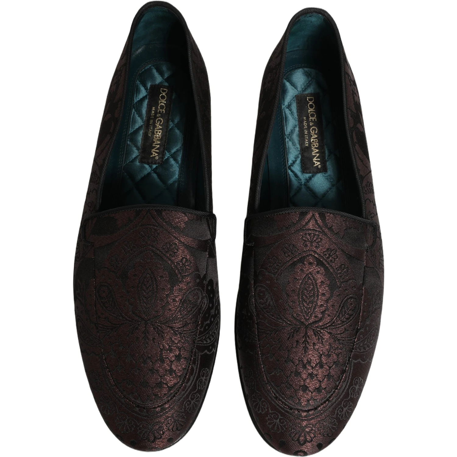 Maroon Jacquard Leather Slip On Loafers Shoes
