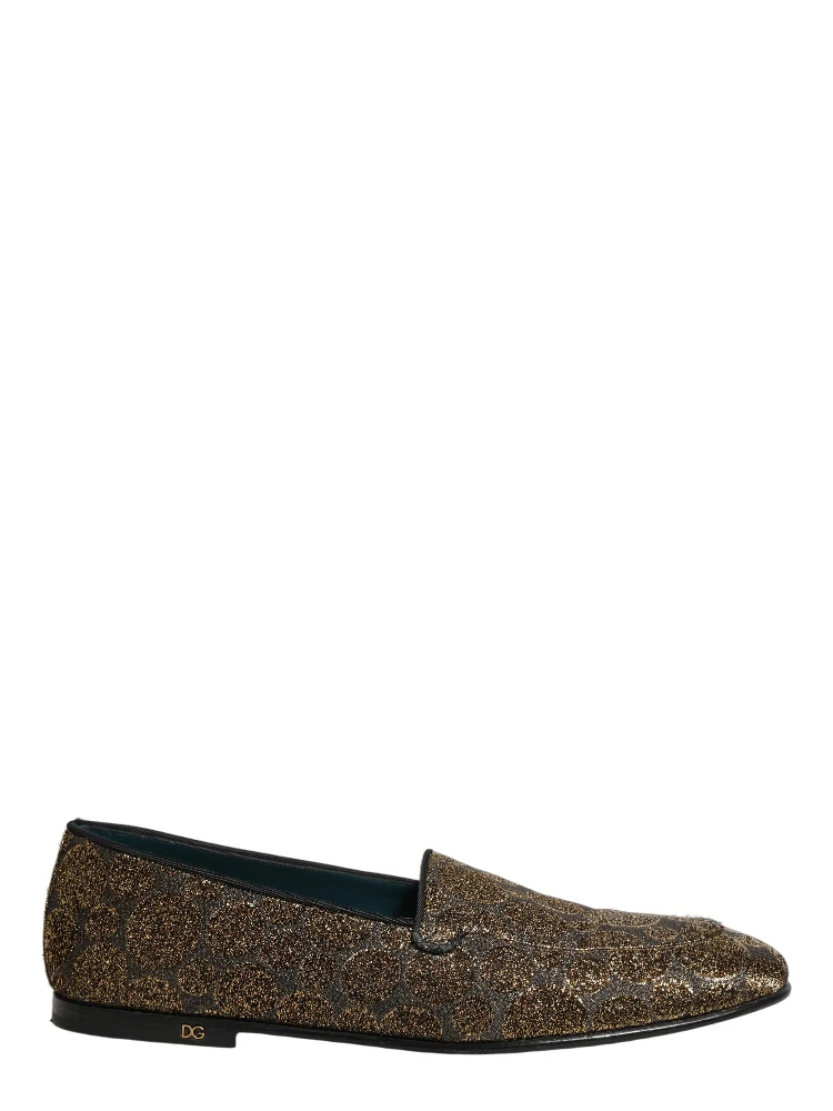 Gold Lurex Glitter Men Slip On Loafers Shoes alternative