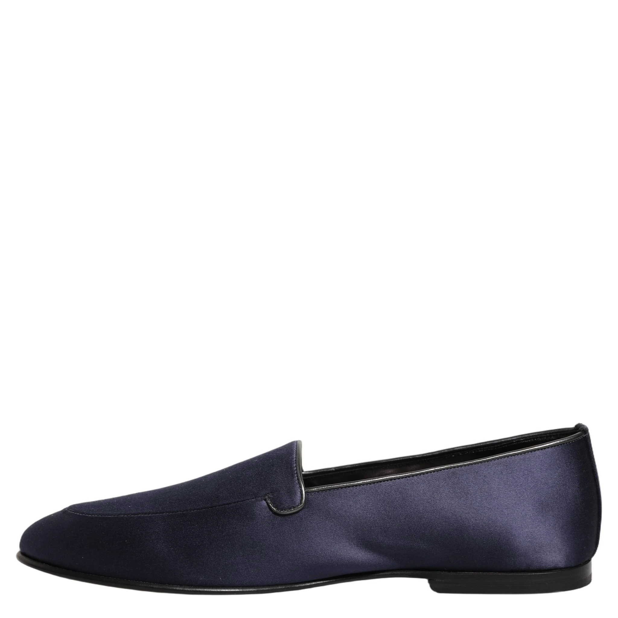 Navy Blue Satin DG Logo Dress Loafers Shoes