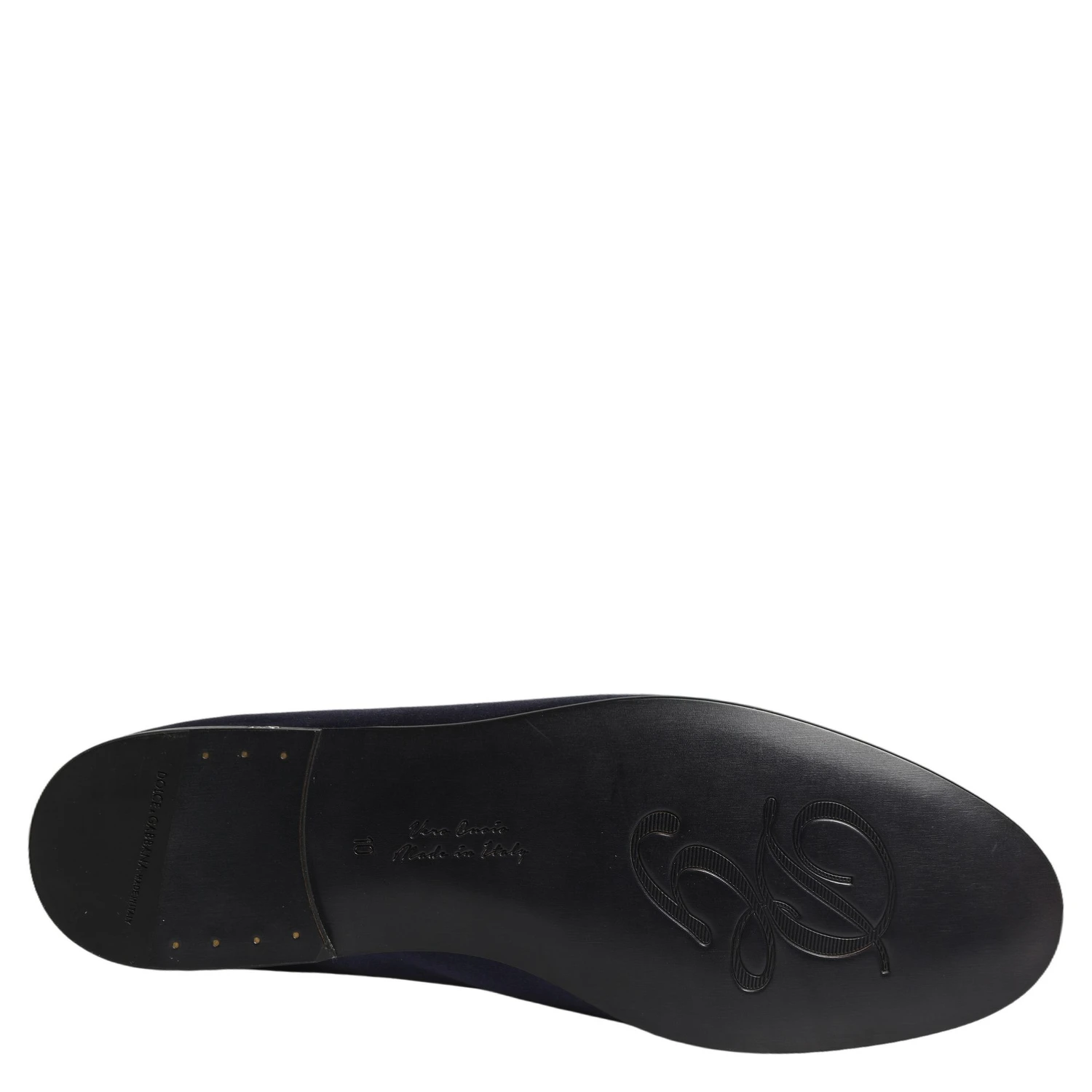 Navy Blue Satin DG Logo Dress Loafers Shoes