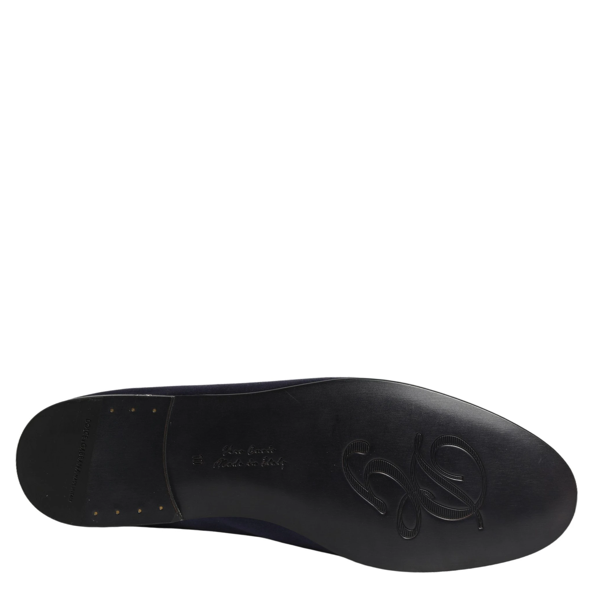 Navy Blue Satin DG Logo Dress Loafers Shoes