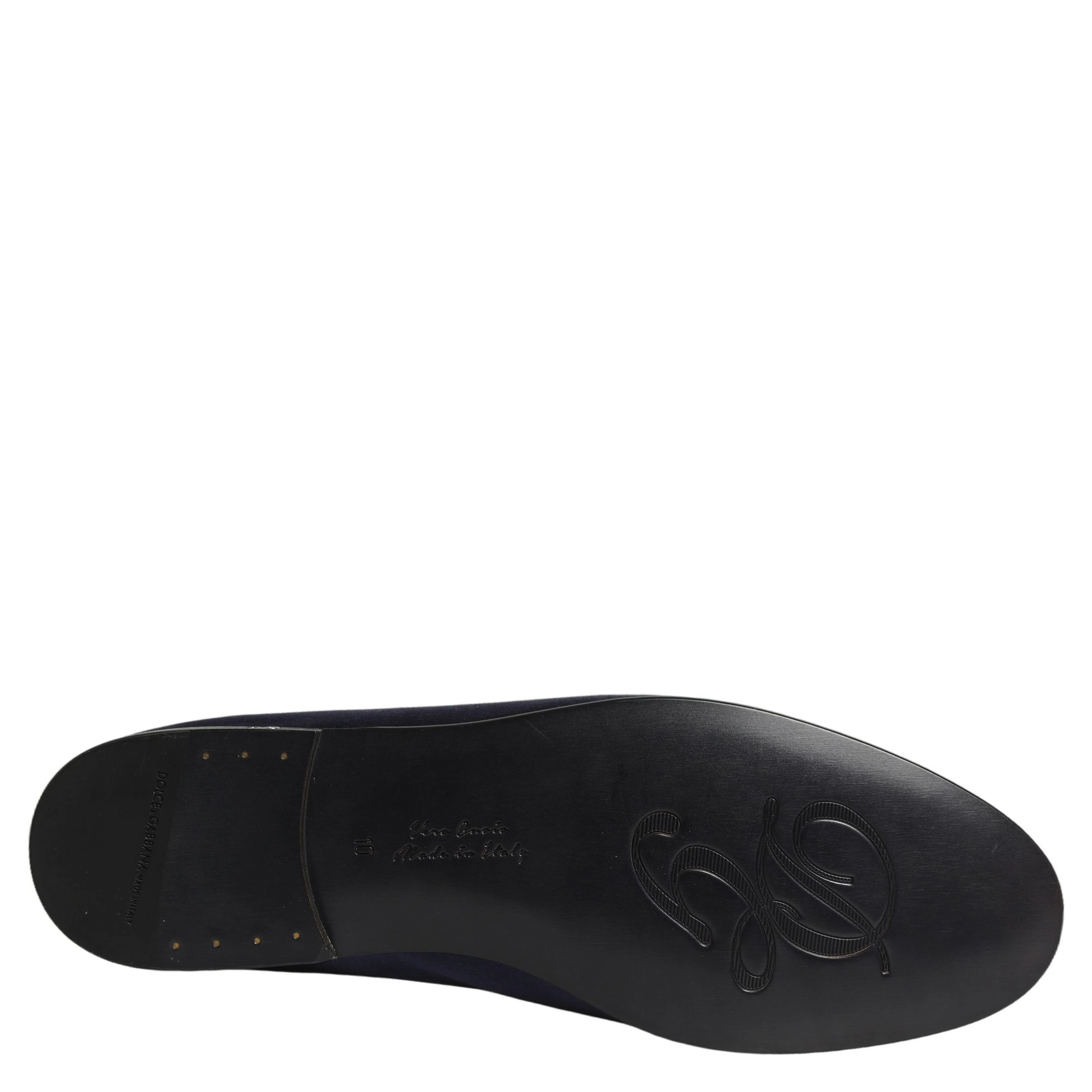Navy Blue Satin DG Logo Dress Loafers Shoes