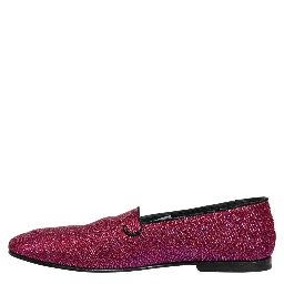 Pink Glitter Lurex Logo Dress Loafers Shoes