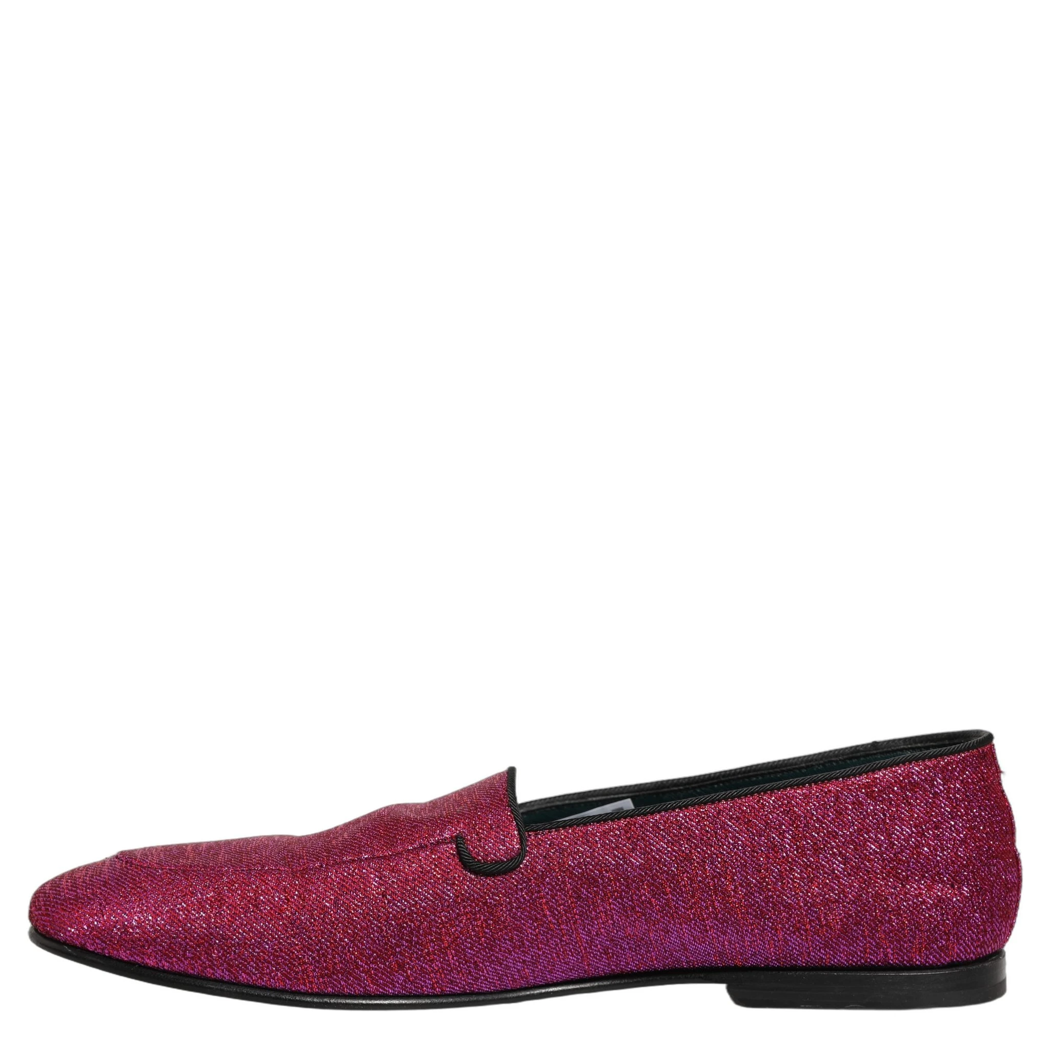 Pink Glitter Lurex Logo Dress Loafers Shoes