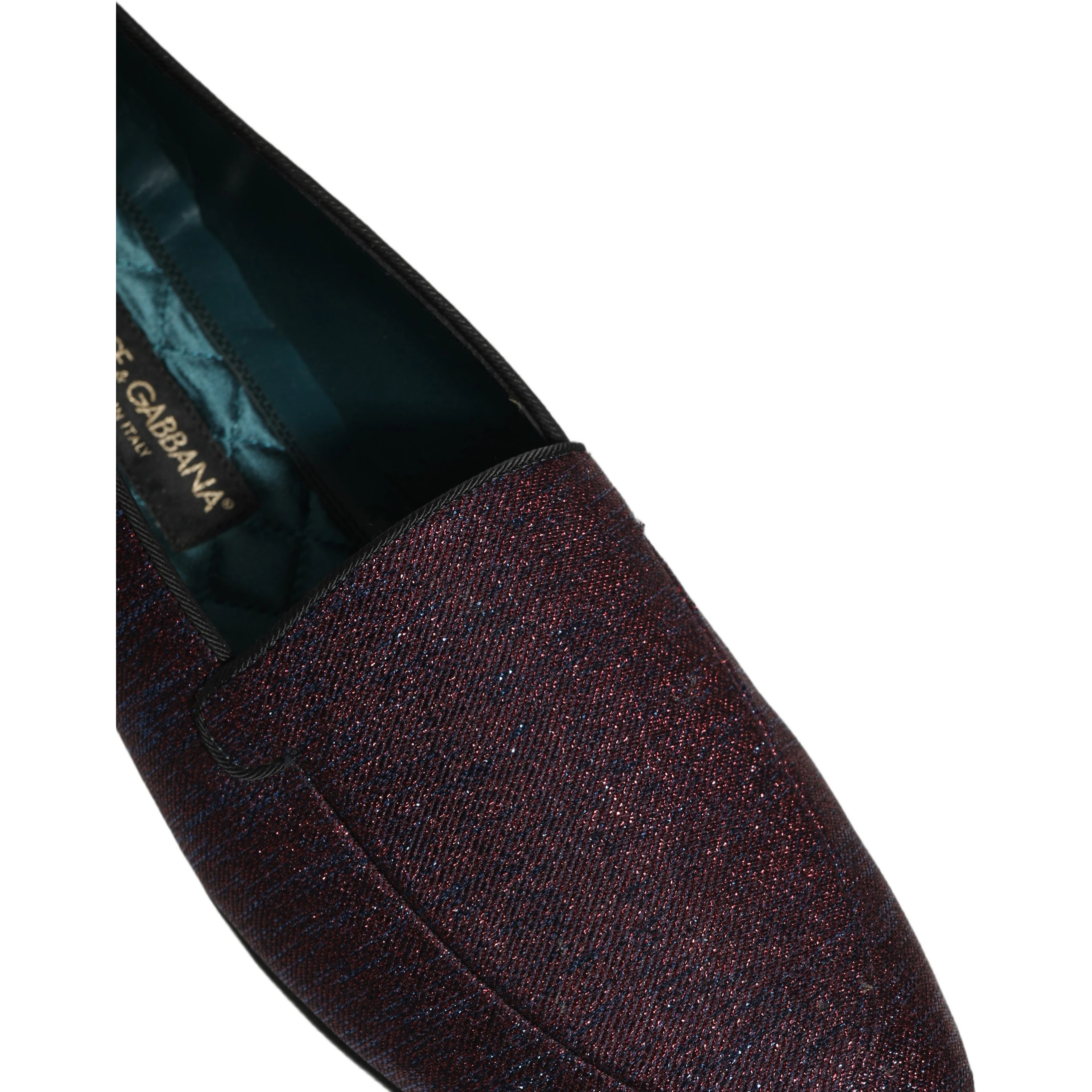 Maroon Glitter Lurex Logo Dress Loafers Shoes