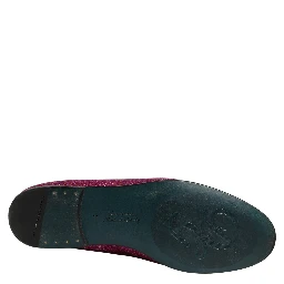 Pink Glitter Lurex Logo Dress Loafers Shoes