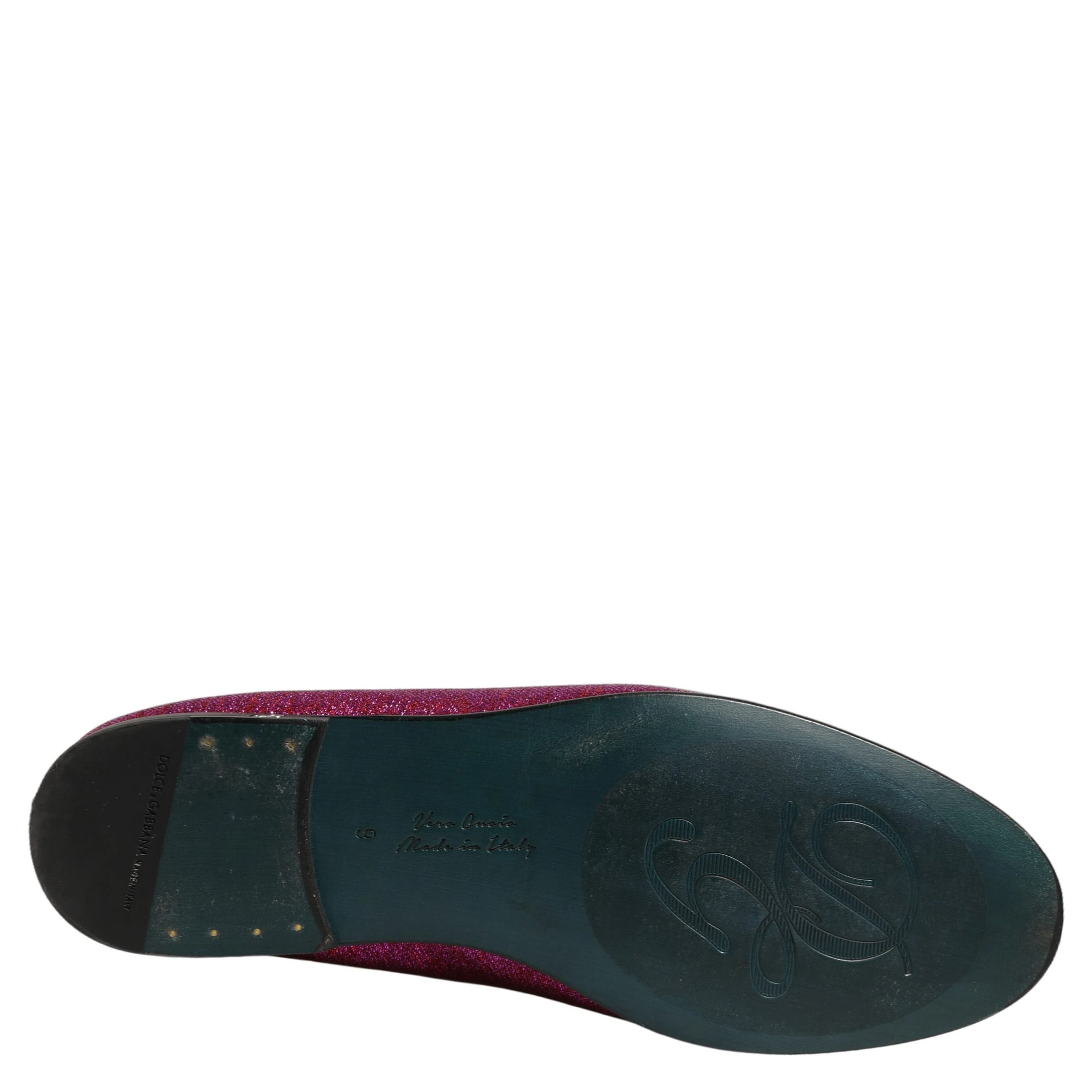 Pink Glitter Lurex Logo Dress Loafers Shoes