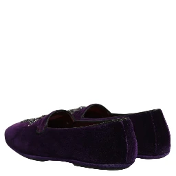 Violet Suede Embellished Dress Loafers Shoes