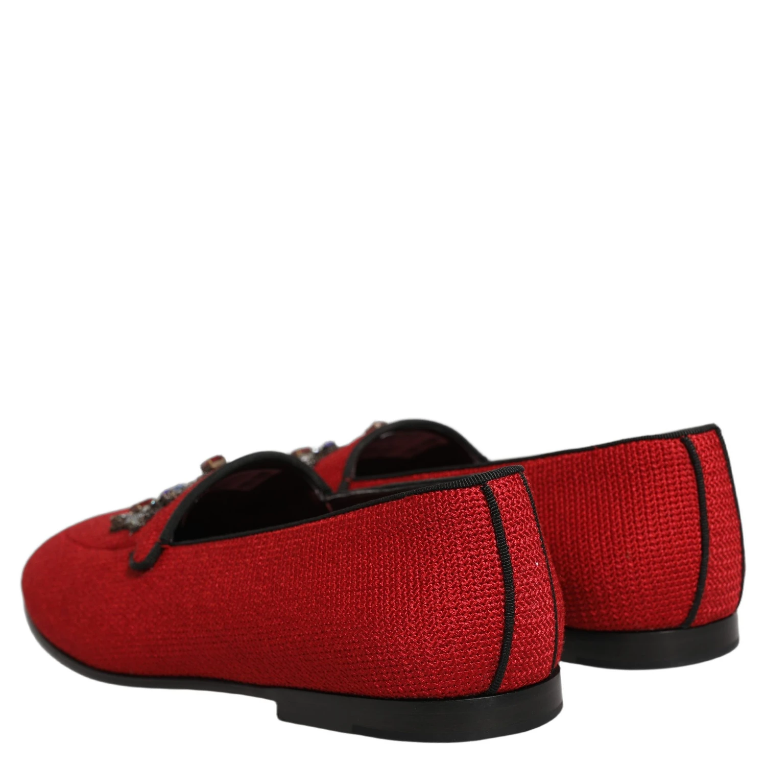 Red Crown Embellished Dress Loafers Shoes