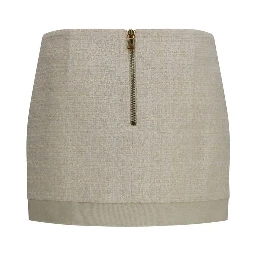 Beige Wool Oves Aries Mini Skirt