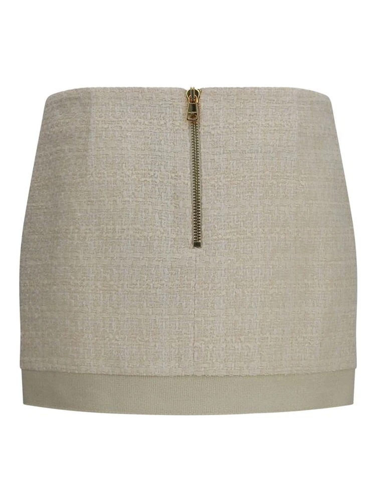 Beige Wool Oves Aries Mini Skirt alternative