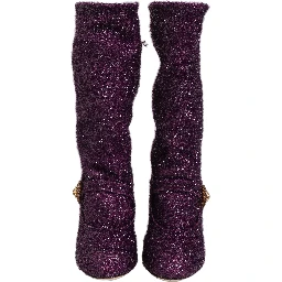 Purple Crystal Lurex Fantasy High Boots Shoes