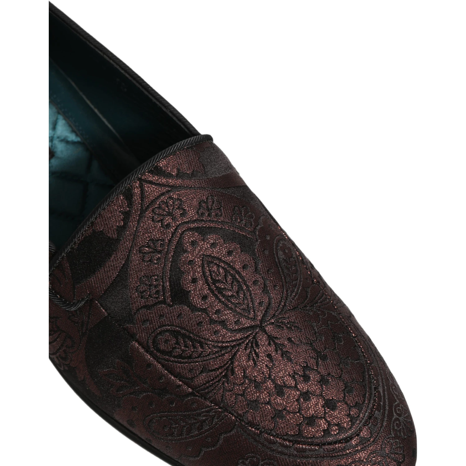Maroon Jacquard Leather Slip On Loafers Shoes