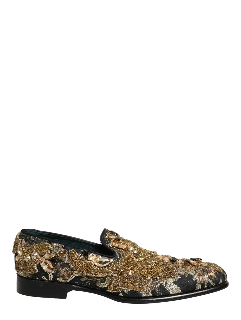 Black Velvet Embellished Dress Loafers Shoes