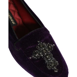 Violet Suede Embellished Dress Loafers Shoes