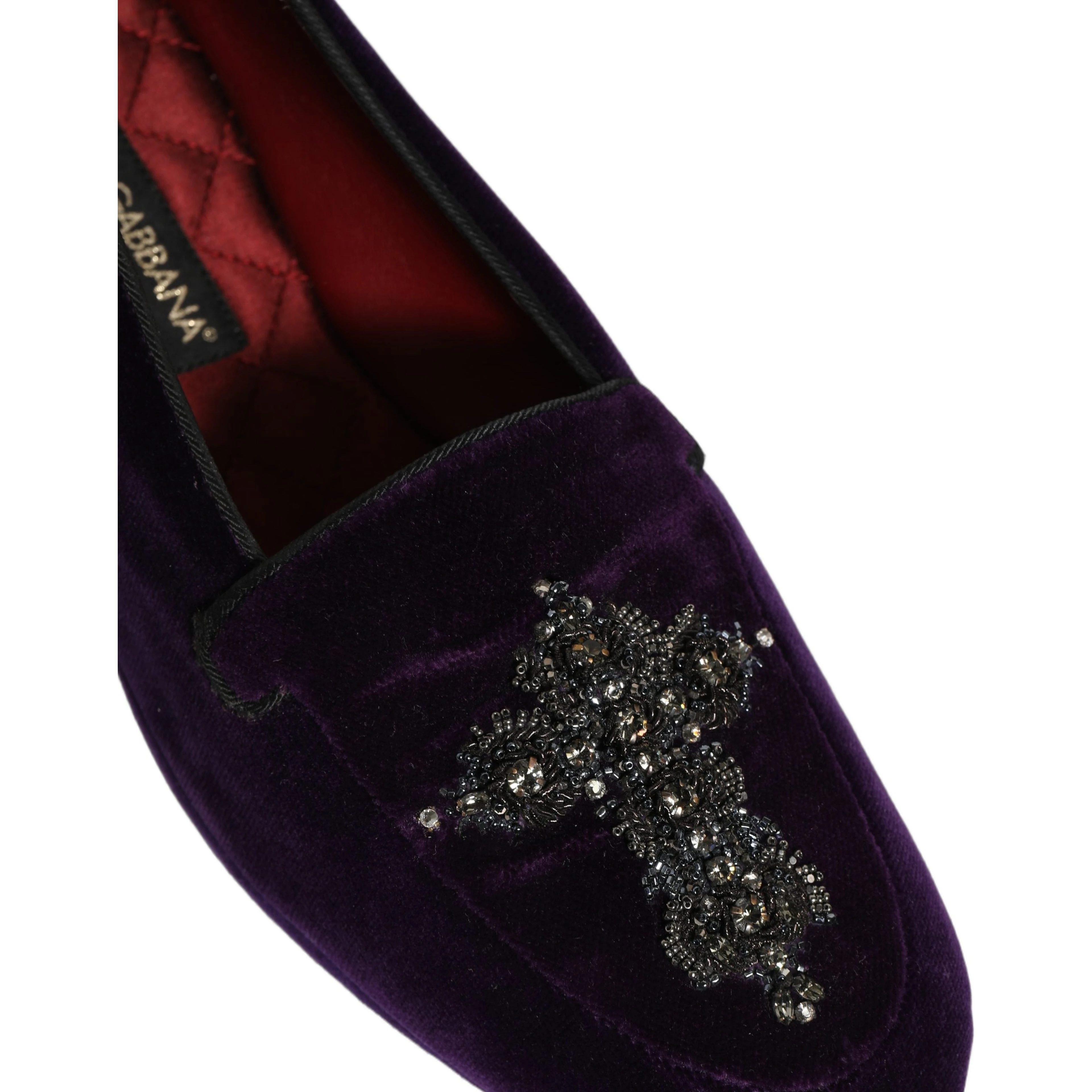 Violet Suede Embellished Dress Loafers Shoes