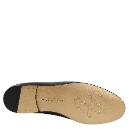 Silver Leather DG Logo Slip On Loafers Shoes