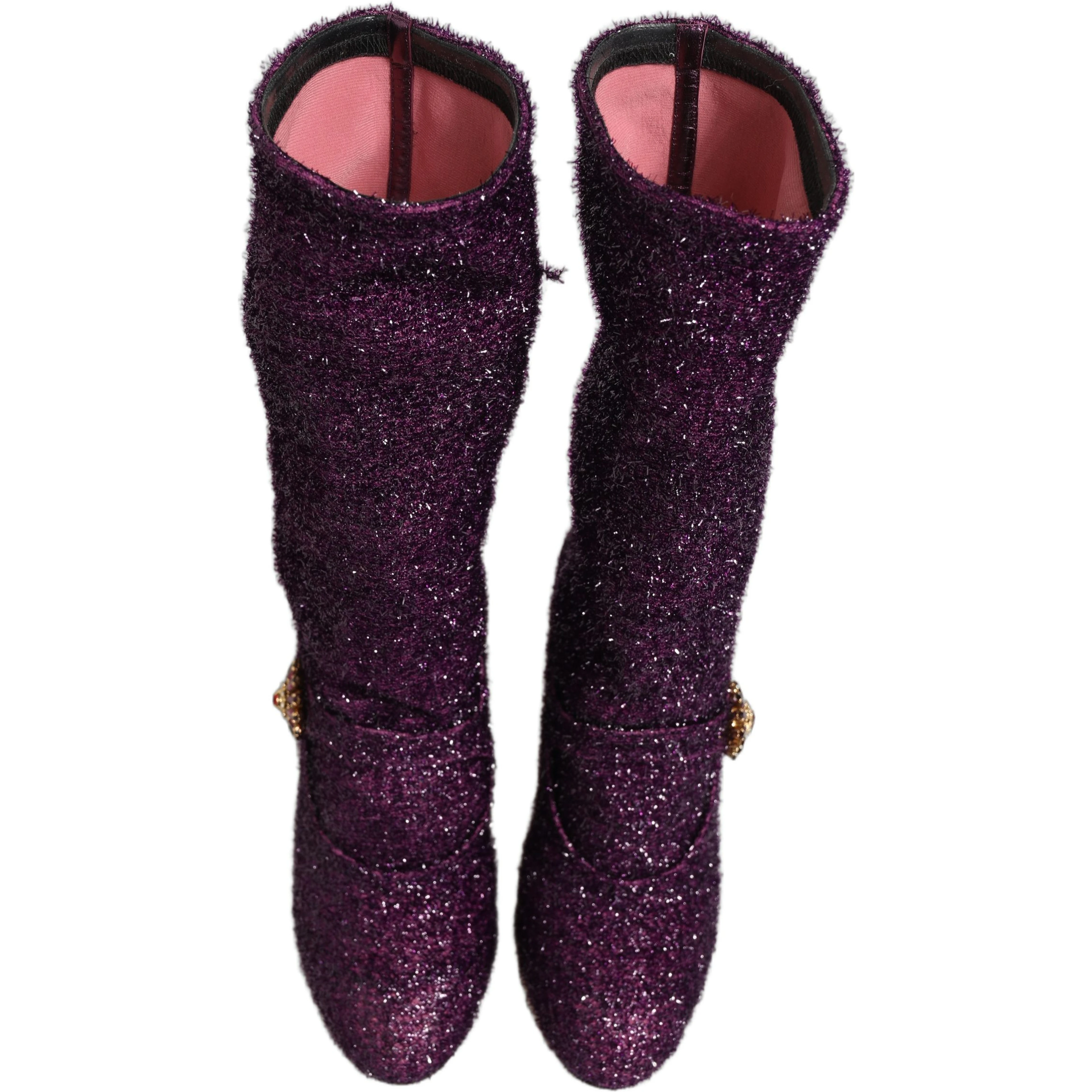 Purple Crystal Lurex Fantasy High Boots Shoes