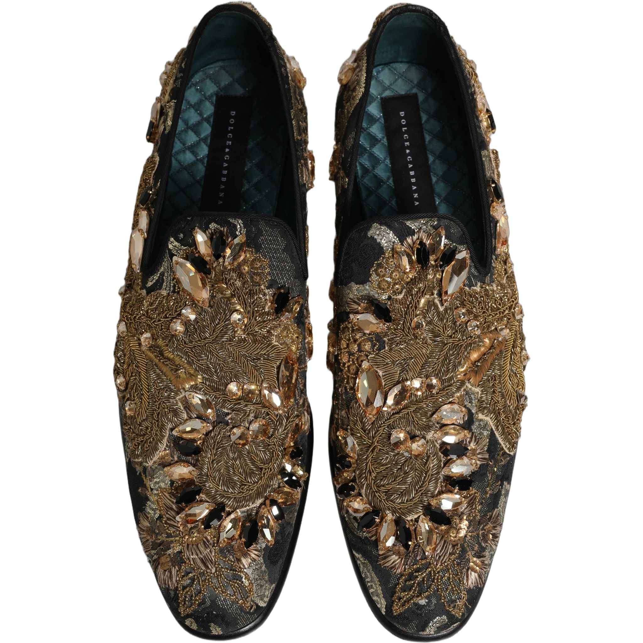 Black Velvet Embellished Dress Loafers Shoes
