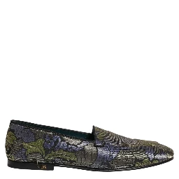 Multicolor Floral Jacquard Men Loafers Shoes