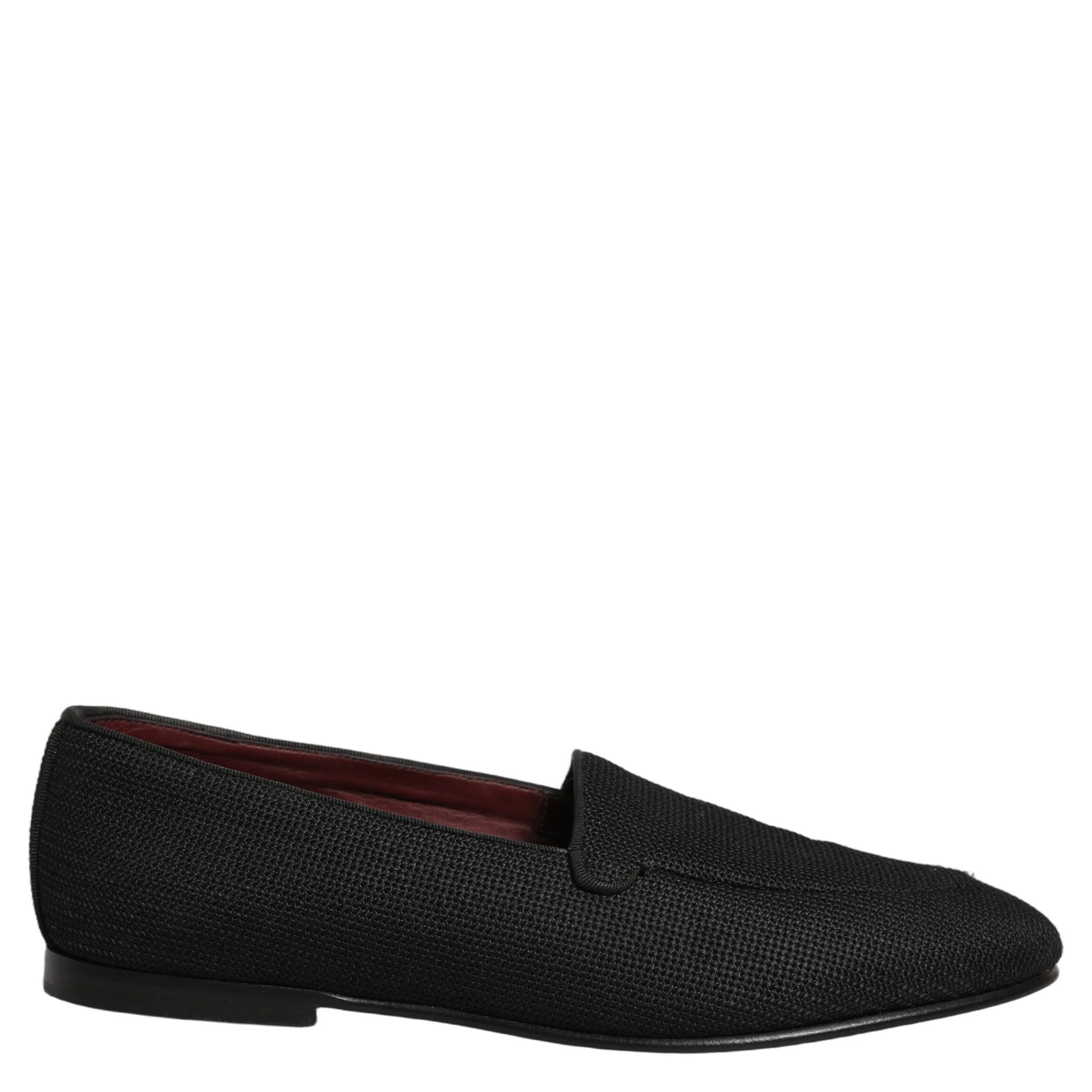 Black Woven Men Slip On Dress Loafers Shoes