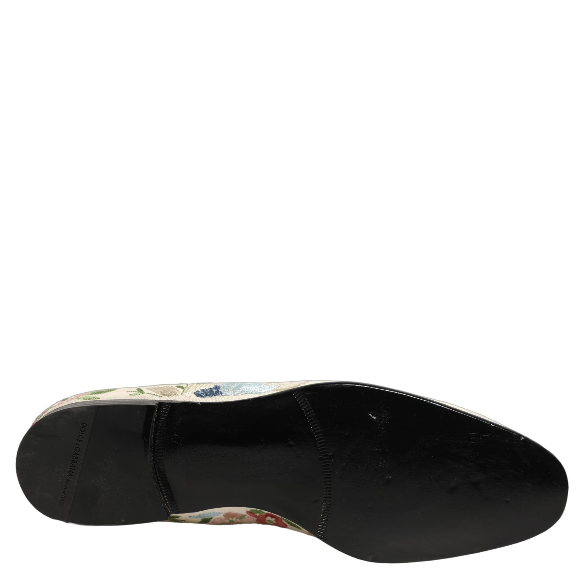 White Floral Embroidery Dress Loafers Shoes