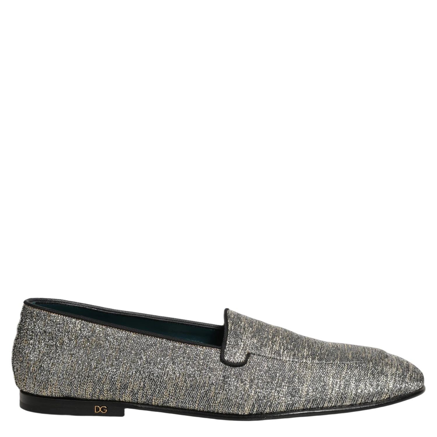 Gray Lurex Glitter Men Dress Loafers Shoes