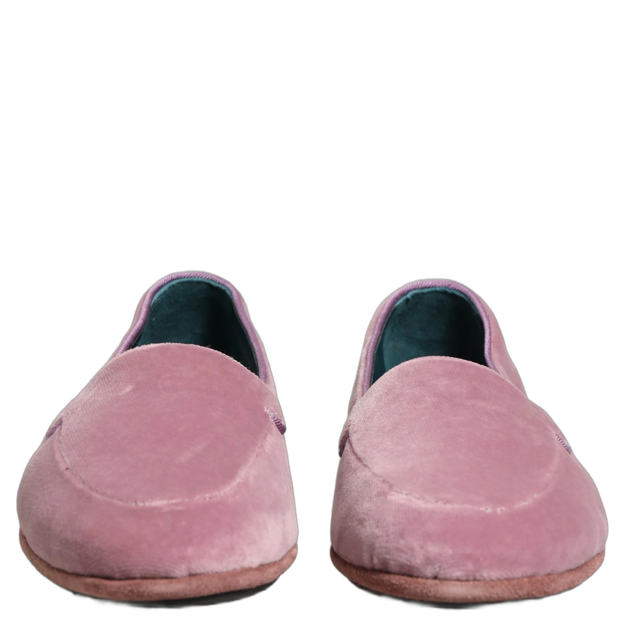 Pink Velvet Slip On Men Flats Loafers Shoes