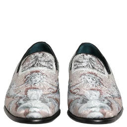 Multicolor Velvet Baroque Dress Loafers Shoes