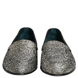 Gray Lurex Glitter Men Dress Loafers Shoes