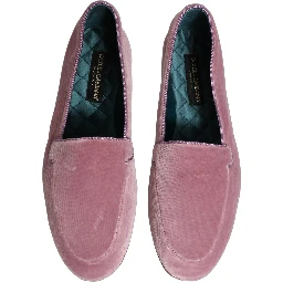 Pink Velvet Slip On Men Flats Loafers Shoes